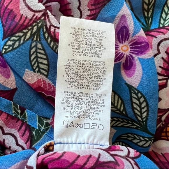 CABI Primrose Floral Tunic Dress Separate Blue Slip Size Small - Picture 11 of 11